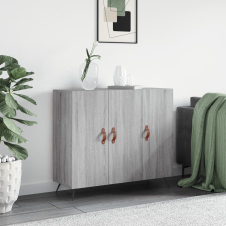 vidaXL Credenza Grigio Sonoma 90x34x80 cm in Legno Multistrato