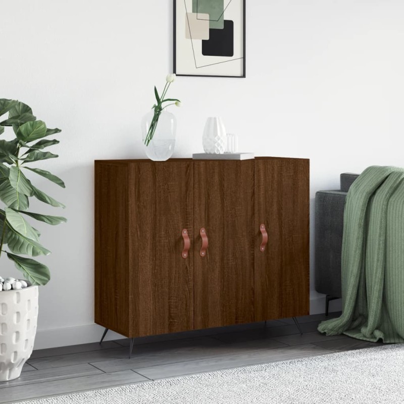 vidaXL Credenza Rovere Marrone 90x34x80 cm in Legno Multistrato vidaXL Credenza Rovere Marrone 90x34x80 cm in Legno Multistrato