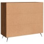 vidaXL Credenza Rovere Marrone 90x34x80 cm in Legno Multistrato vidaXL Credenza Rovere Marrone 90x34x80 cm in Legno Multistrato