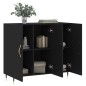 vidaXL Credenza Nera 90x34x80 cm in Legno Multistrato vidaXL Credenza Nera 90x34x80 cm in Legno Multistrato