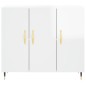 vidaXL Credenza Bianco Lucido 90x34x80 cm in Legno Multistrato vidaXL Credenza Bianco Lucido 90x34x80 cm in Legno Multistrato