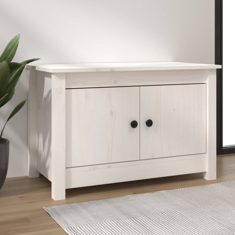 Scarpiera Bianca 70x38x45,5 cm in Legno Massello di Pino Scarpiera Bianca 70x38x45,5 cm in Legno Massello di Pino