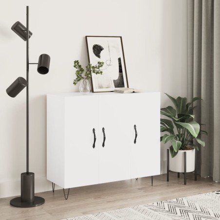vidaXL Credenza Bianca 90x34x80 cm in Legno Multistrato