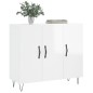 vidaXL Credenza Bianco Lucido 90x34x80 cm in Legno Multistrato vidaXL Credenza Bianco Lucido 90x34x80 cm in Legno Multistrato