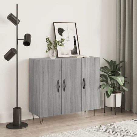 vidaXL Credenza Grigio Sonoma 90x34x80 cm in Legno Multistrato