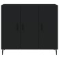 vidaXL Credenza Nera 90x34x80 cm in Legno Multistrato vidaXL Credenza Nera 90x34x80 cm in Legno Multistrato
