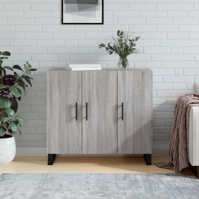 vidaXL Credenza Grigio Sonoma 90x34x80 cm in Legno Multistrato vidaXL Credenza Grigio Sonoma 90x34x80 cm in Legno Multistrato