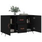 vidaXL Credenza Nera 100x36x60 cm in Legno Multistrato vidaXL Credenza Nera 100x36x60 cm in Legno Multistrato