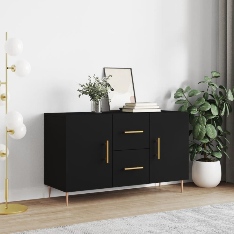 vidaXL Credenza Nera 100x36x60 cm in Legno Multistrato vidaXL Credenza Nera 100x36x60 cm in Legno Multistrato