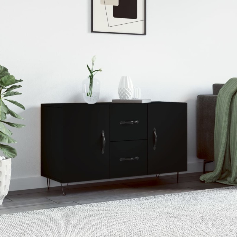 vidaXL Credenza Nera 100x36x60 cm in Legno Multistrato vidaXL Credenza Nera 100x36x60 cm in Legno Multistrato
