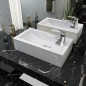 Lavandino con Foro Rubinetto Rettangolare Ceramica 46x25,5x12cm Lavandino con Foro Rubinetto Rettangolare Ceramica 46x25,5x12cm