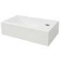 Lavandino con Foro Rubinetto Rettangolare Ceramica 46x25,5x12cm Lavandino con Foro Rubinetto Rettangolare Ceramica 46x25,5x12cm
