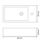 Lavandino con Foro Rubinetto Rettangolare Ceramica 46x25,5x12cm Lavandino con Foro Rubinetto Rettangolare Ceramica 46x25,5x12cm