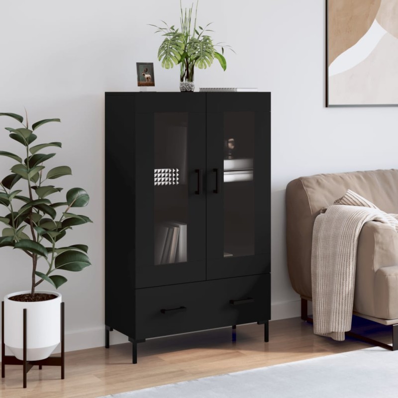 vidaXL Credenza Nera 69,5x31x115 cm in Legno Multistrato vidaXL Credenza Nera 69,5x31x115 cm in Legno Multistrato