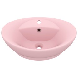 Lavandino con Troppopieno Ovale Rosa Opaco 58,5x39 cm Ceramica