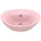 Lavandino con Troppopieno Ovale Rosa Opaco 58,5x39 cm Ceramica