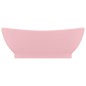 Lavandino con Troppopieno Ovale Rosa Opaco 58,5x39 cm Ceramica
