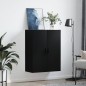vidaXL Mobile a Parete Nero 69,5x34x90 cm