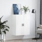 vidaXL Mobile a Parete Bianco Lucido 69,5x34x90 cm