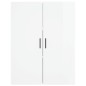vidaXL Mobile a Parete Bianco Lucido 69,5x34x90 cm