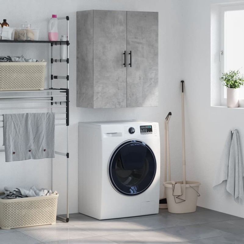 vidaXL Mobile a Parete Grigio Cemento 69,5x34x90 cm