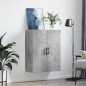 vidaXL Mobile a Parete Grigio Cemento 69,5x34x90 cm