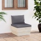 Divano Centrale da Giardino su Pallet e Cuscini Legno di Abete Divano Centrale da Giardino su Pallet e Cuscini Legno di Abete