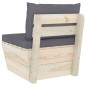 Divano Centrale da Giardino su Pallet e Cuscini Legno di Abete Divano Centrale da Giardino su Pallet e Cuscini Legno di Abete