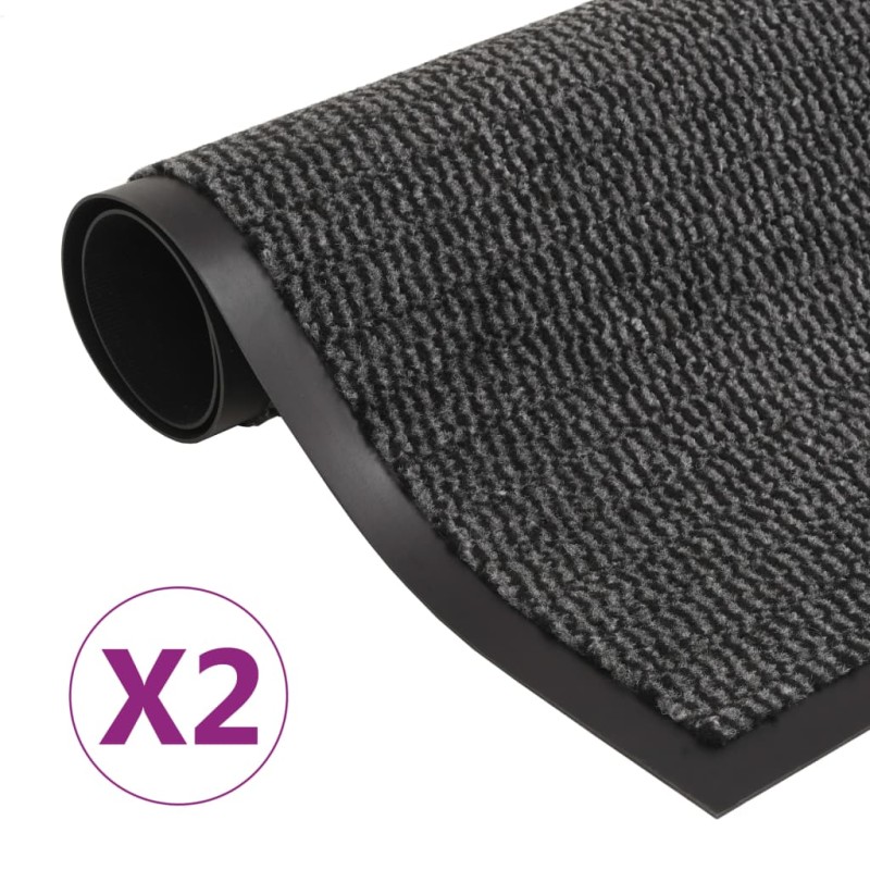 vidaXL Tappeti Antipolvere 2 pz Trapuntati 120x180cm Antracite vidaXL Tappeti Antipolvere 2 pz Trapuntati 120x180cm Antracite