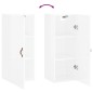vidaXL Mobile a Parete Bianco Lucido 34,5x34x90 cm