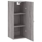 vidaXL Mobile a Parete Grigio Sonoma 34,5x34x90 cm