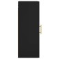 vidaXL Mobile a Parete Nero 34,5x34x90 cm