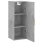 vidaXL Mobile a Parete Grigio Cemento 34,5x34x90 cm