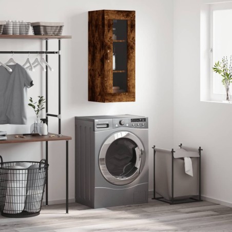 vidaXL Mobile a Parete Rovere Fumo 34,5x34x90 cm