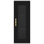 vidaXL Mobile a Parete Nero 34,5x34x90 cm