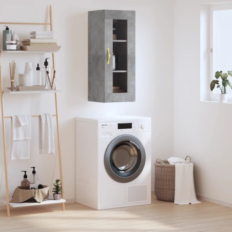 vidaXL Mobile a Parete Grigio Cemento 34,5x34x90 cm