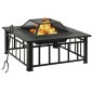 Braciere da Giardino con Attizzatoio 81x81x47 cm XXL in Acciaio Braciere da Giardino con Attizzatoio 81x81x47 cm XXL in Acciaio