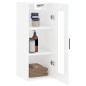 vidaXL Mobile a Parete Bianco Lucido 34,5x34x90 cm