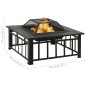 Braciere da Giardino con Attizzatoio 81x81x47 cm XXL in Acciaio Braciere da Giardino con Attizzatoio 81x81x47 cm XXL in Acciaio