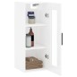 vidaXL Mobile a Parete Bianco Lucido 34,5x34x90 cm