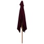 Ombrellone da Esterni con Palo in Legno 200x300 cm Rosso Bordò Ombrellone da Esterni con Palo in Legno 200x300 cm Rosso Bordò
