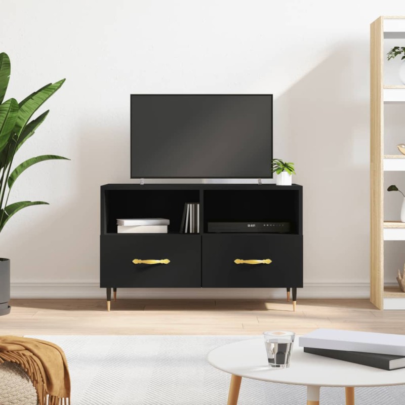vidaXL Mobile Porta TV Nero 80x36x50 cm in Legno Multistrato vidaXL Mobile Porta TV Nero 80x36x50 cm in Legno Multistrato