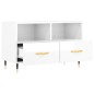 vidaXL Mobile Porta TV Bianco Lucido 80x36x50 cm in Legno Multistrato vidaXL Mobile Porta TV Bianco Lucido 80x36x50 cm in Legno Multistrato