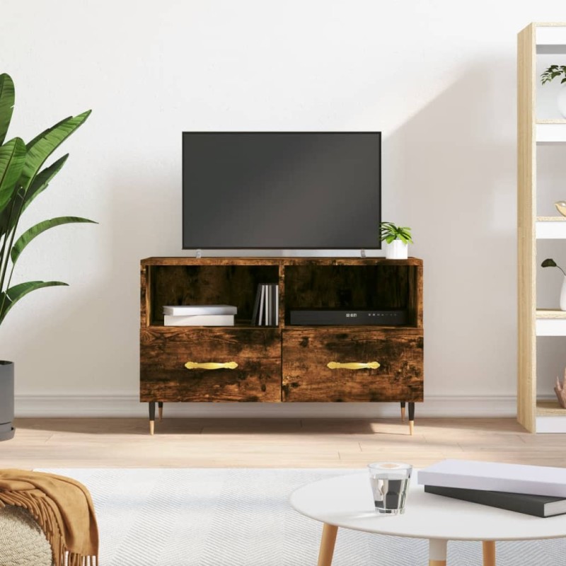 vidaXL Mobile Porta TV Rovere Fumo 80x36x50 cm in Legno Multistrato