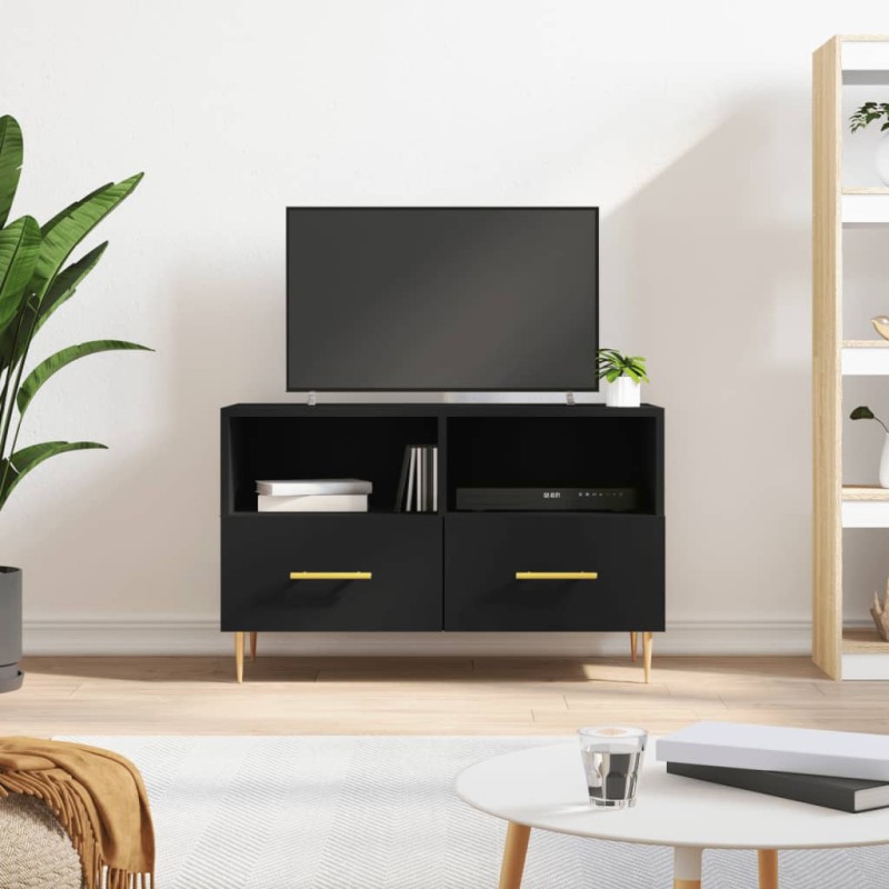 vidaXL Mobile Porta TV Nero 80x36x50 cm in Legno Multistrato vidaXL Mobile Porta TV Nero 80x36x50 cm in Legno Multistrato