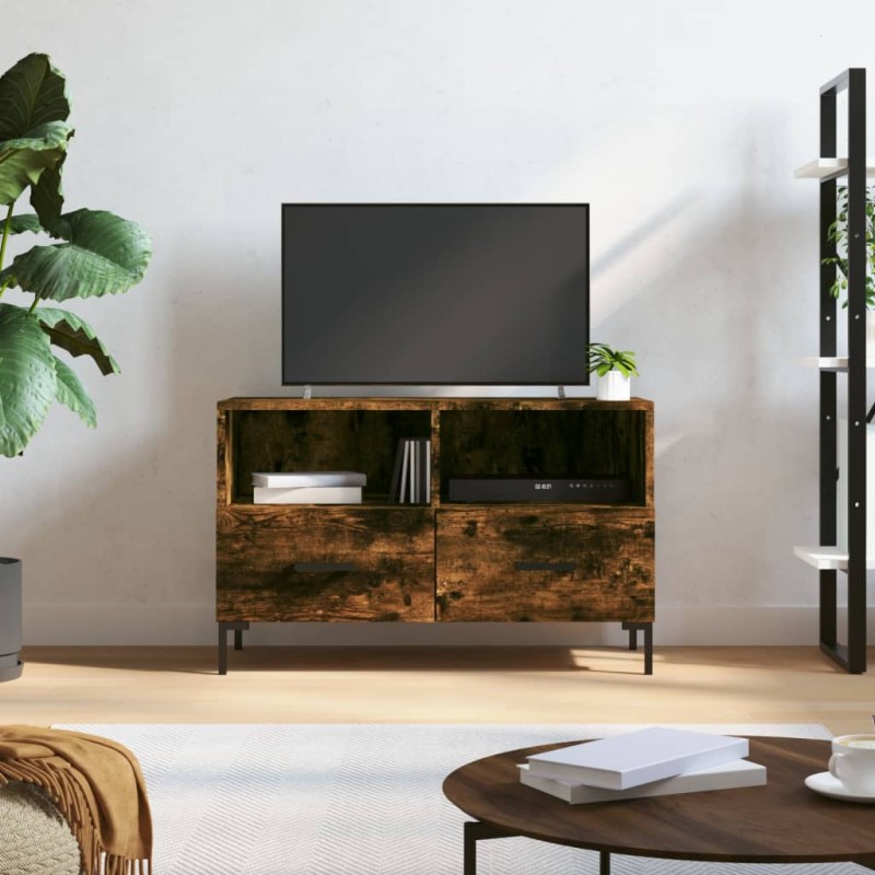 vidaXL Mobile Porta TV Rovere Fumo 80x36x50 cm in Legno Multistrato vidaXL Mobile Porta TV Rovere Fumo 80x36x50 cm in Legno Multistrato