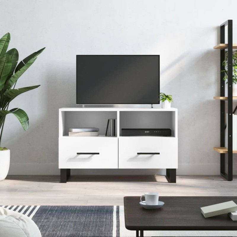 vidaXL Mobile Porta TV Bianco 80x36x50 cm in Legno Multistrato vidaXL Mobile Porta TV Bianco 80x36x50 cm in Legno Multistrato