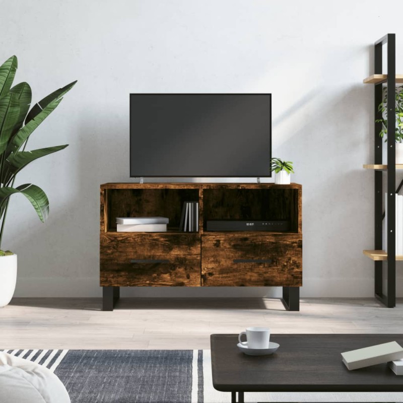 vidaXL Mobile Porta TV Rovere Fumo 80x36x50 cm in Legno Multistrato
