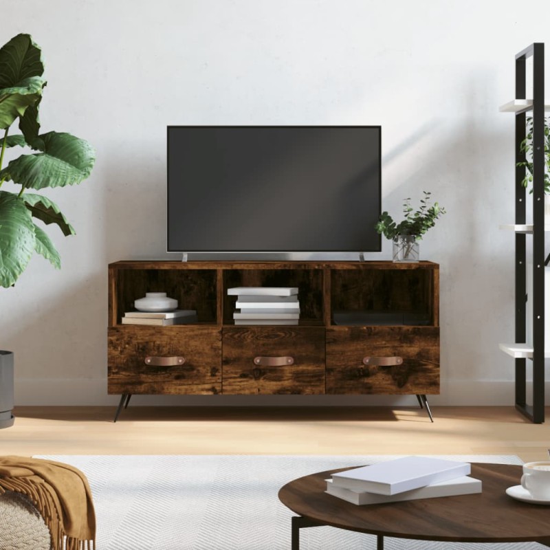 vidaXL Mobile Porta TV Rovere Fumo 102x36x50 cm in Legno Multistrato vidaXL Mobile Porta TV Rovere Fumo 102x36x50 cm in Legno Multistrato