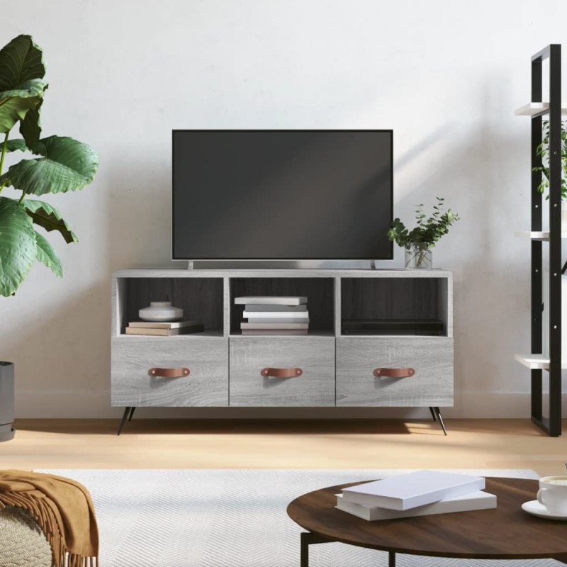 vidaXL Mobile TV Grigio Sonoma 102x36x50 cm in Legno Multistrato vidaXL Mobile TV Grigio Sonoma 102x36x50 cm in Legno Multistrato